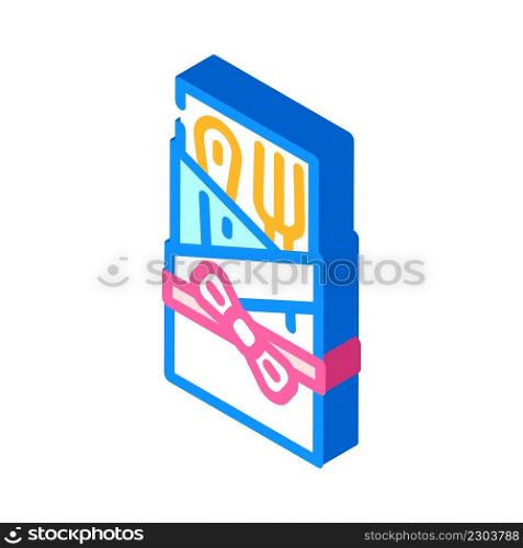 napkin for cutlery isometric icon vector. napkin for cutlery sign. isolated symbol illustration. napkin for cutlery isometric icon vector illustration