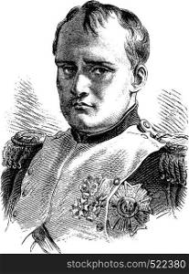 Napoleon, vintage engraved illustration. History of France a?? 1885.