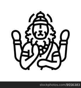 narasimha god indian line icon vector. narasimha god indian sign. isolated contour symbol black illustration. narasimha god indian line icon vector illustration