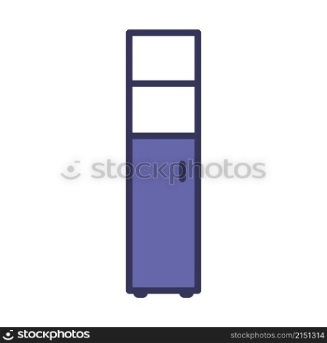 Narrow Cabinet Icon. Editable Bold Outline With Color Fill Design. Vector Illustration.