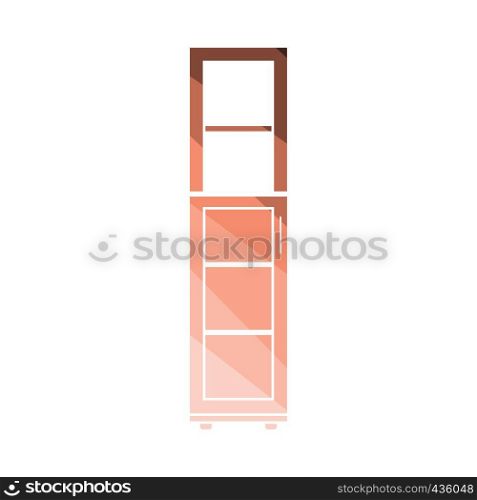 Narrow cabinet icon. Flat color design. Vector illustration.