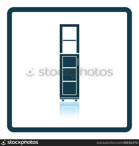 Narrow cabinet icon. Shadow reflection design. Vector illustration.