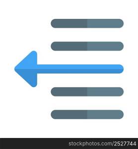 Narrow document page-setup text left shift arrow