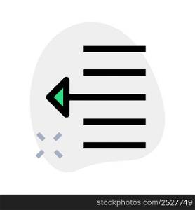 Narrow document page-setup text left shift arrow