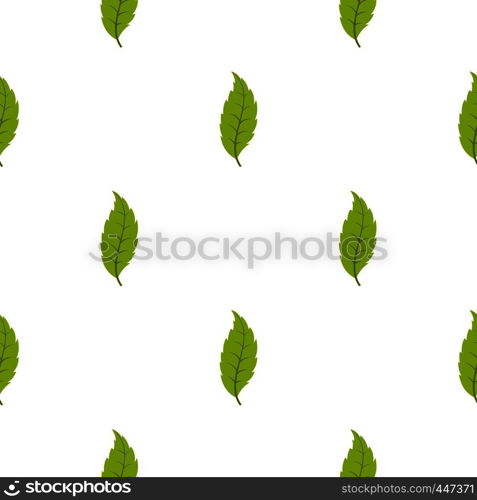 Narrow toothed green leaf pattern seamless for any design vector illustration. Narrow toothed green leaf pattern seamless