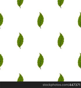 Narrow toothed green leaf pattern seamless for any design vector illustration. Narrow toothed green leaf pattern seamless