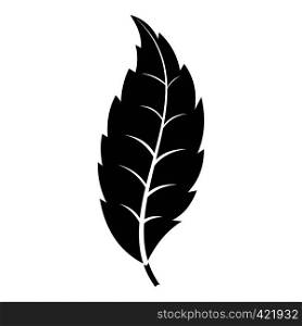 Narrow toothed leaf icon. Simple illustration of narrow toothed leaf vector icon for web. Narrow toothed leaf icon, simple style