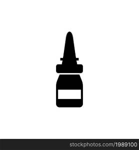 Nasal or Eye Drops Container, Spray. Flat Vector Icon illustration. Simple black symbol on white background. Nasal or Eye Drops Container, Spray sign design template for web and mobile UI element. Nasal or Eye Drops Container, Spray. Flat Vector Icon illustration. Simple black symbol on white background. Nasal or Eye Drops Container, Spray sign design template for web and mobile UI element.