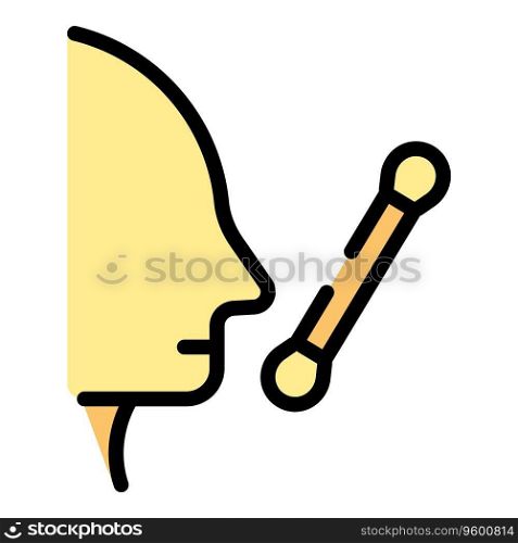 Nasal swab test icon outline vector. Pcr health test. Lab result color flat. Nasal swab test icon vector flat