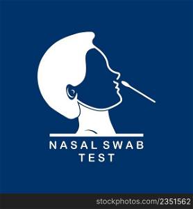 Nasal Swab test logo vector illustration  design background.