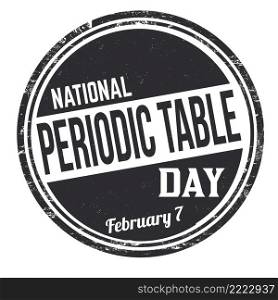 Nation periodic table day grunge rubber st&on white background, vector illustration 