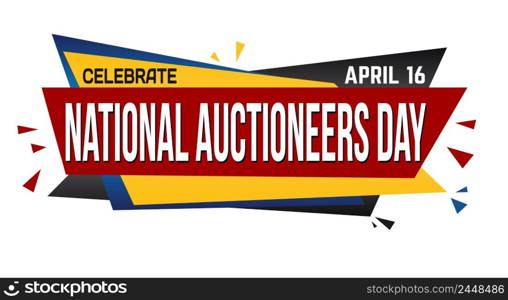 National auctioneers day banner design on white background, vector illustration