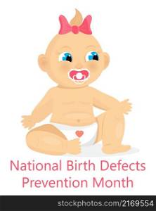 National birth defects prevention month concept vector.