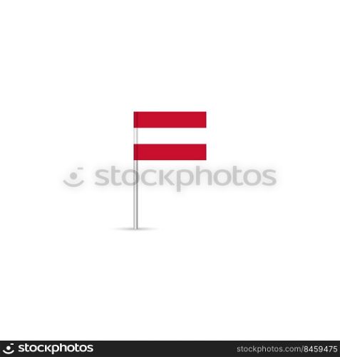 National bright mini-flag of Austria on a pole. Vector banner.