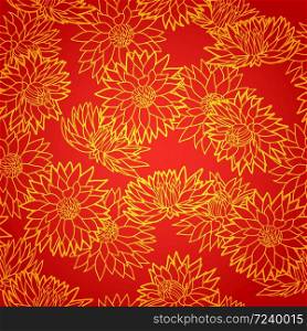 National chinese seamless pattern with chrysanthemum. Chinese new year 2015. Beautiful vector illustration. Background.