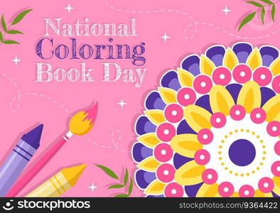 National Coloring Book Vector Illustration on 2 August with Colored Pencils to Draw Image in Flat Cartoon Hand Drawn Background Templates