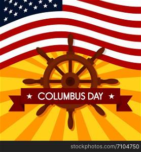 National columbus day concept background. Flat illustration of national columbus day vector concept background for web design. National columbus day concept background, flat style