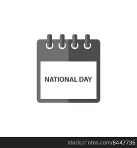 National day calendar icon vector flat design