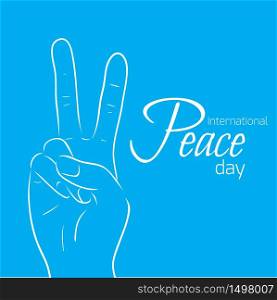 National Day of Peace. Outline peace gesture . Vector illustration for your creativity. National Day of Peace. Outline peace gesture