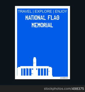 National Flag Memorial a?ZRosario, Argentina monument landmark brochure Flat style and typography vector