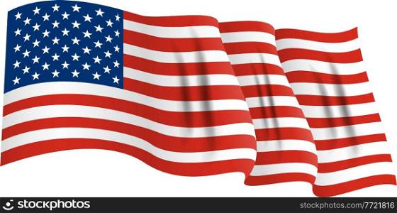 National flag of America. USA banner waving. Vector Illustration