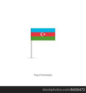 National flag of Azerbaijan on a pole on a white background.