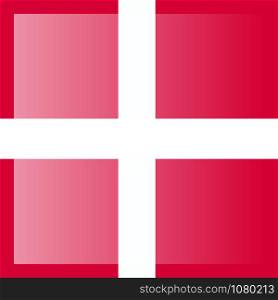 National flag of Denmark with correct proportions and color scheme