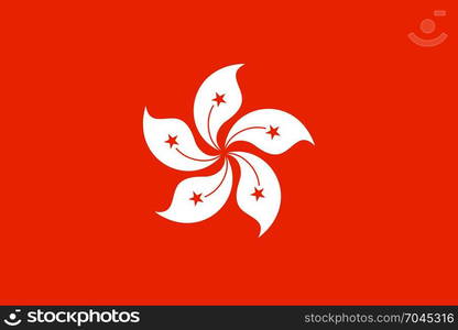 National flag of Hong Kong. National flag of Hong Kong. Vector illustration