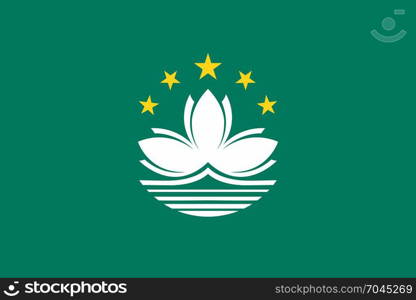 National flag of Macau. National flag of Macau. Vector illustration, template