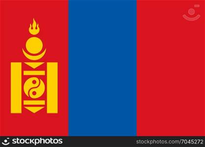 National flag of Mongolia. National flag of Mongolia. Vector illustration, template