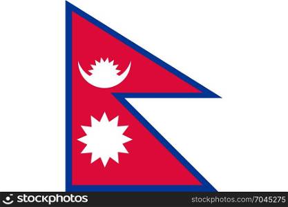 National flag of Nepal. National flag of Nepal. Vector illustration, template
