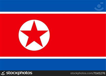 National flag of North Korea. National flag of North Korea. Vector illustration, template