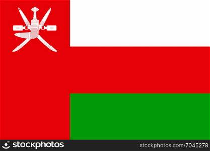National flag of Oman. National flag of Oman. Vector illustration, template