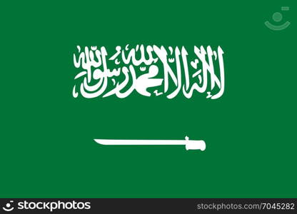 National flag of Saudi Arabia. National flag of Saudi Arabia. Vector illustration, template