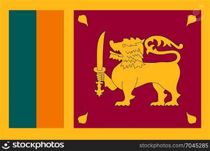 National flag of Sri Lanka. National flag of Sri Lanka. Vector illustration, template