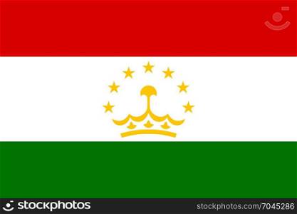 National flag of Tajikistan. National flag of Tajikistan. Vector illustration, template