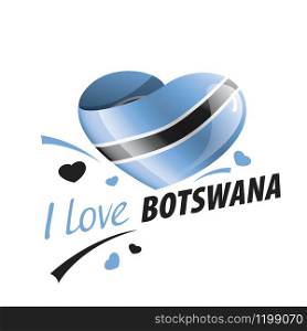 National flag of the Botswana in the shape of a heart and the inscription I love Botswana. Vector illustration.. National flag of the Botswana in the shape of a heart and the inscription I love Botswana. Vector illustration