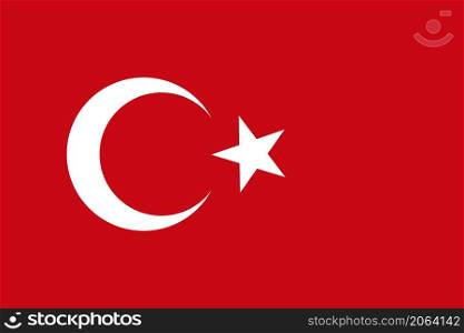 National flag of Turkey. Vector illustration