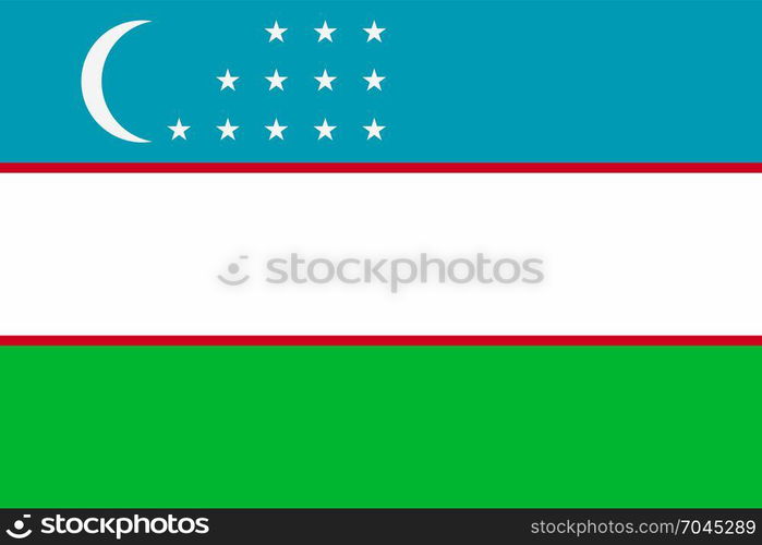 National flag of Uzbekistan. National flag of Uzbekistan. Vector illustration, template