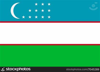 National flag of Uzbekistan. National flag of Uzbekistan. Vector illustration, template