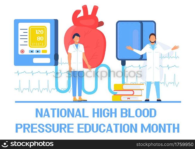 National High Blood pressure education month concept vector. HBP event is observed in May.. National High Blood pressure education month concept vector. HBP event