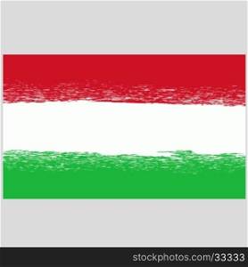 National Hungary Grunge Flag Isolated on Grey Background. National Hungary Grunge Flag