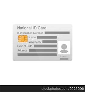 National identification card falt design isolated in white background, vector illustration