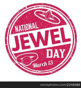 National jewel day grunge rubber stamp on white background, vector illustration