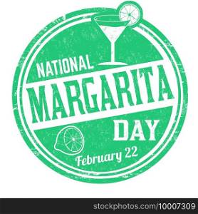 National margarita day grunge rubber st&on white background, vector illustration