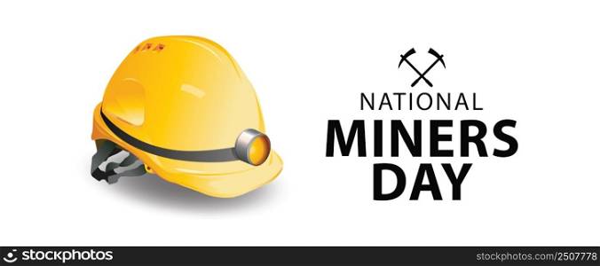 national miners day, work safety, safety equipment , Horizontal banner , vector illustration.