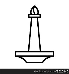 National monument icon vector of Jakarta city on trendy style for design and print