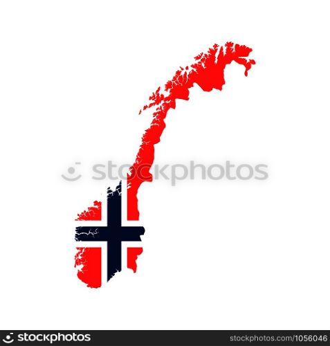 National Norway flag map background. Vector eps10
