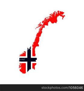 National Norway flag map background. Vector eps10