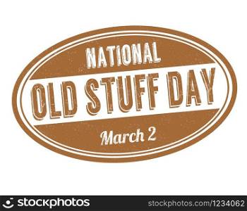 National old stuff day sign or stamp on white background, vector illustration